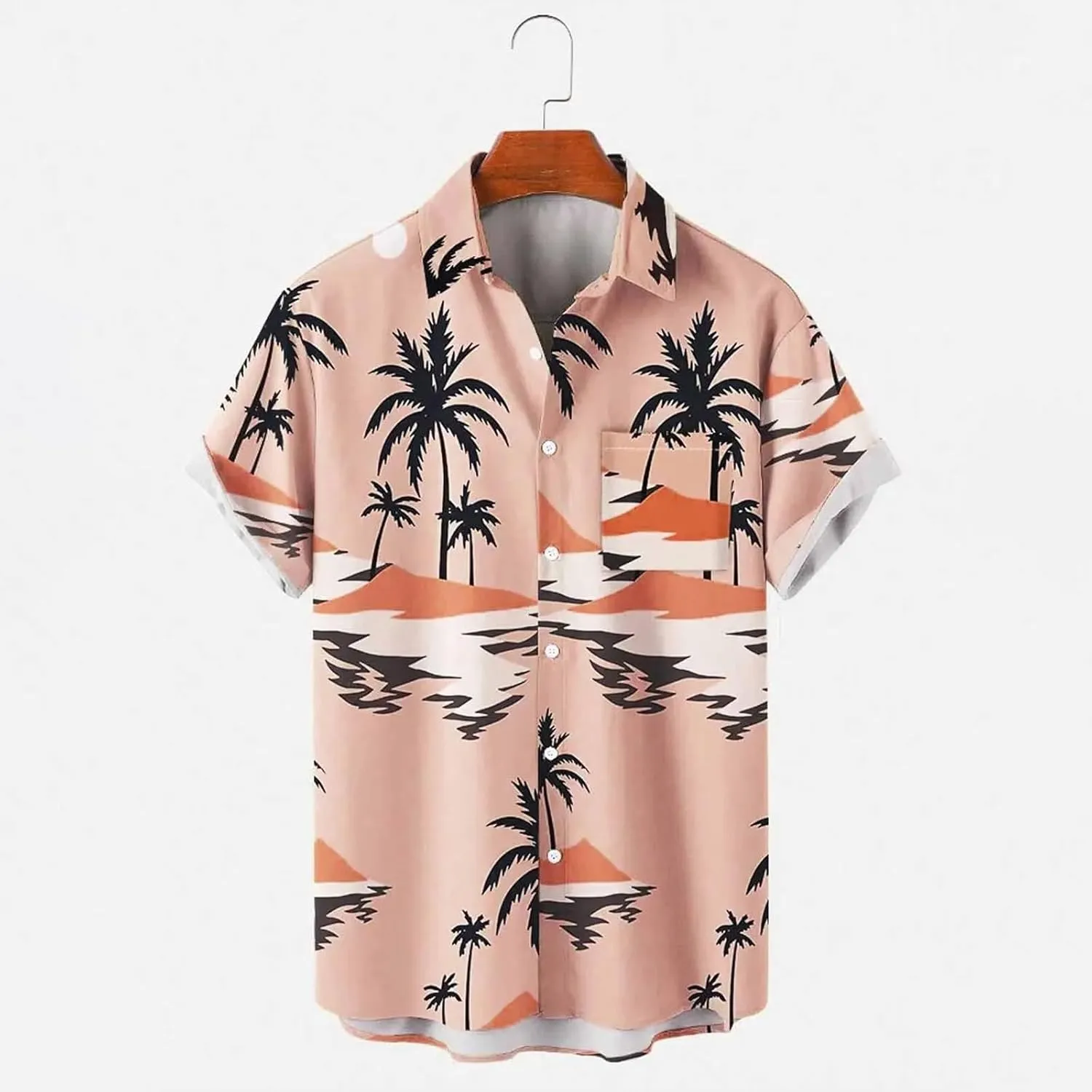 Hawaiian Shirts for Men Short Sleeve Regular Fit Floral Shirts Casual Button Down Print Tropical Holiday Beach Shirts