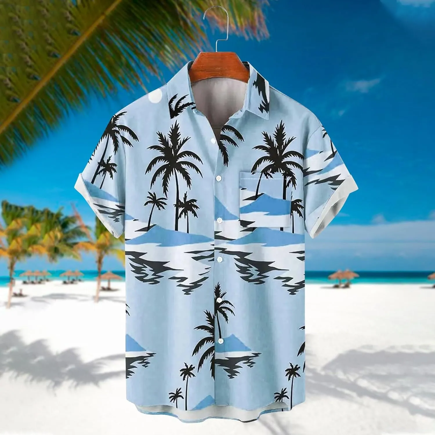 Hawaiian Shirts for Men Short Sleeve Regular Fit Floral Shirts Casual Button Down Print Tropical Holiday Beach Shirts