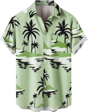 Hawaiian Shirts for Men Short Sleeve Regular Fit Floral Shirts Casual Button Down Print Tropical Holiday Beach Shirts