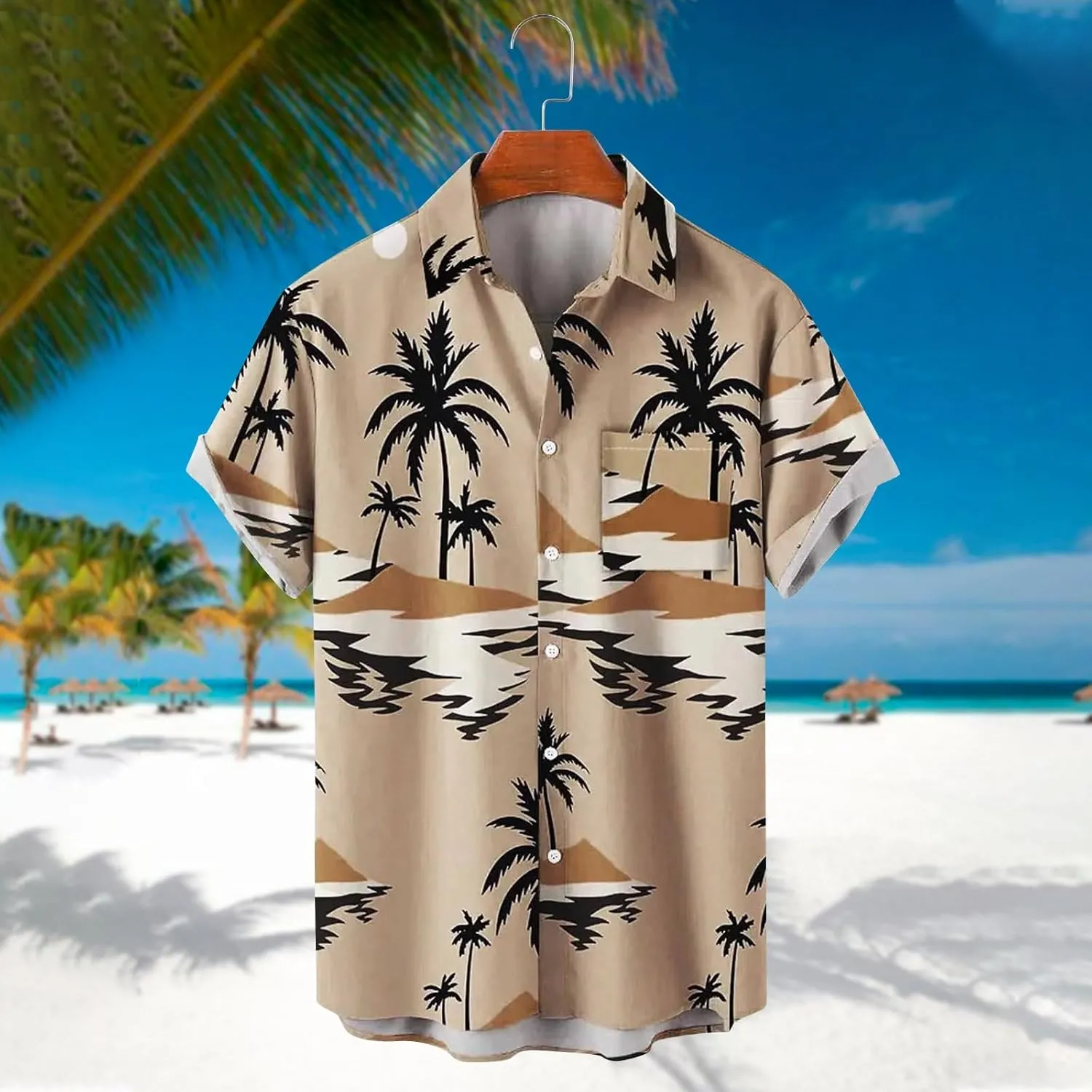 Hawaiian Shirts for Men Short Sleeve Regular Fit Floral Shirts Casual Button Down Print Tropical Holiday Beach Shirts