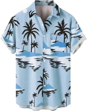 Hawaiian Shirts for Men Short Sleeve Regular Fit Floral Shirts Casual Button Down Print Tropical Holiday Beach Shirts