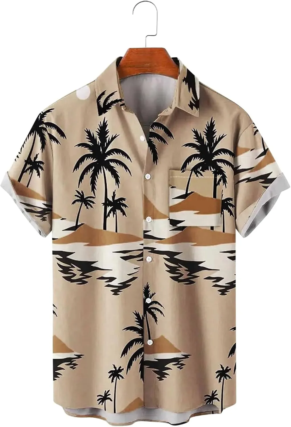 Hawaiian Shirts for Men Short Sleeve Regular Fit Floral Shirts Casual Button Down Print Tropical Holiday Beach Shirts