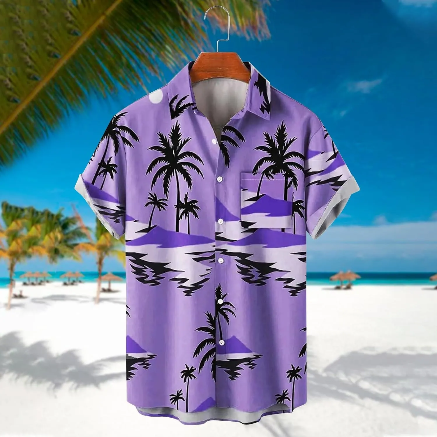 Hawaiian Shirts for Men Short Sleeve Regular Fit Floral Shirts Casual Button Down Print Tropical Holiday Beach Shirts