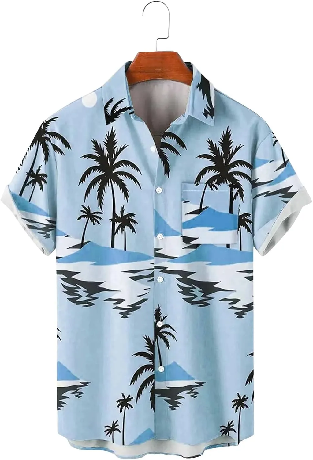 Hawaiian Shirts for Men Short Sleeve Regular Fit Floral Shirts Casual Button Down Print Tropical Holiday Beach Shirts