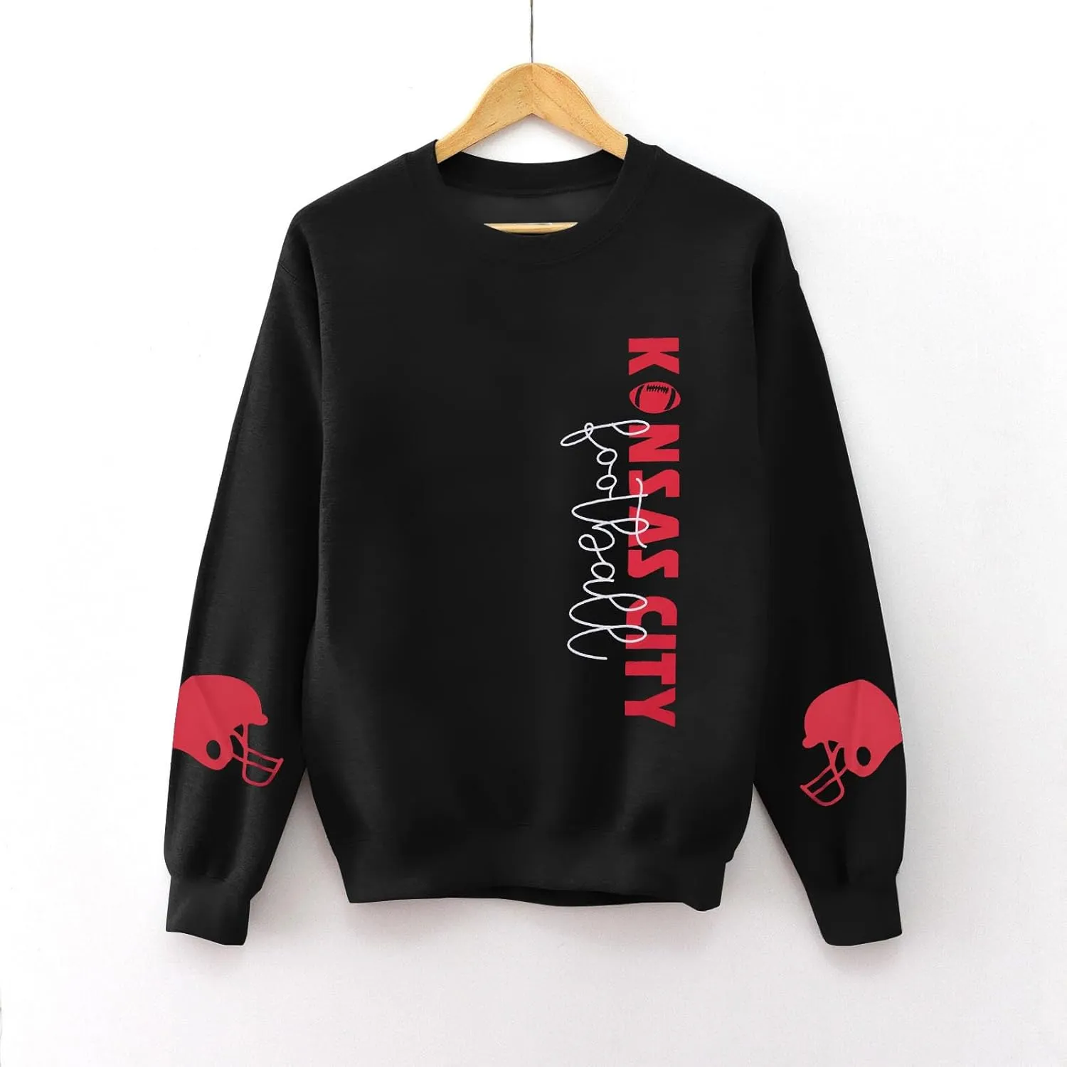 HEBBE Football Sweatshirts For Women Game Day Football Sweatshirt Touchdown Shirt Casual Crewneck Pullover Top