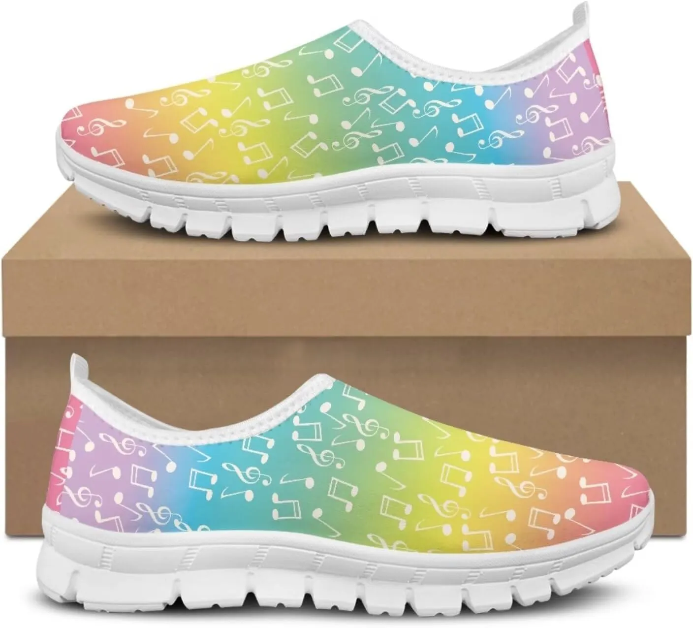 JoyLamoria Women's Loafers Hippie Flower Butterfly Sneakers Fashion Lightweight Low Top Sneakers All-Day Comfort & Support