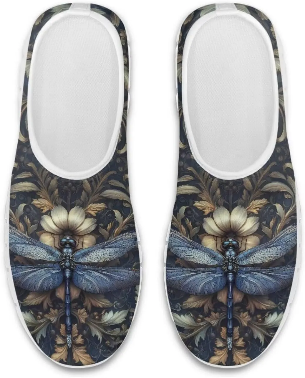 JoyLamoria Women's Loafers Hippie Flower Butterfly Sneakers Fashion Lightweight Low Top Sneakers All-Day Comfort & Support
