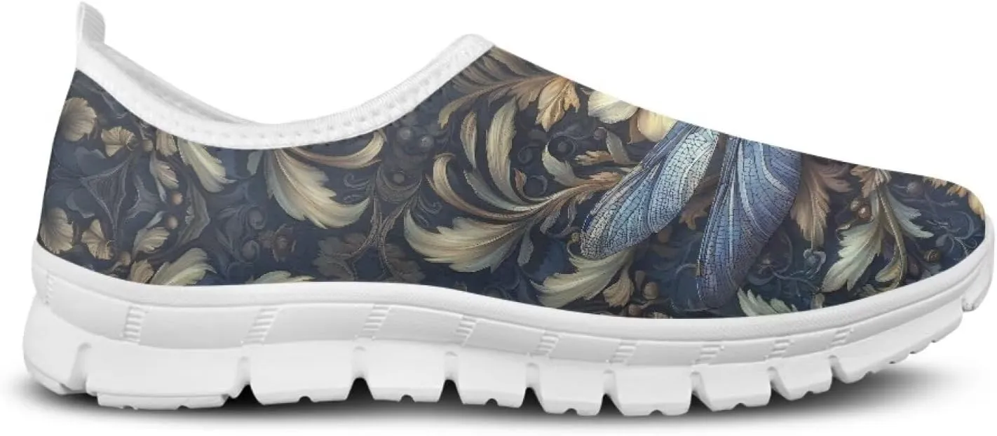 JoyLamoria Women's Loafers Hippie Flower Butterfly Sneakers Fashion Lightweight Low Top Sneakers All-Day Comfort & Support