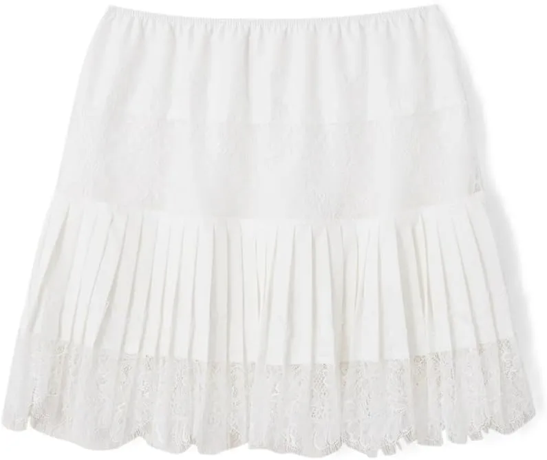 Juakoso Women Y2k Ruffle Mini Skirt Floral Lace Asymmetrical Hem Pleated Skirt Fairycore Sheer Mesh A Line Short Skirts
