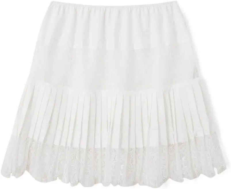 Juakoso Women Y2k Ruffle Mini Skirt Floral Lace Asymmetrical Hem Pleated Skirt Fairycore Sheer Mesh A Line Short Skirts