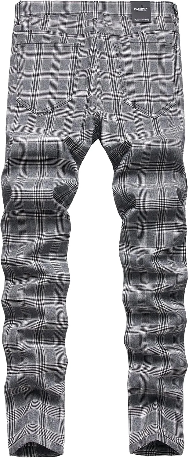 Keevoom Mens Stretch Skinny Flat-Front Fashion Style Comfy Solid Casual Slim Fit Business Dress Chinos Pants