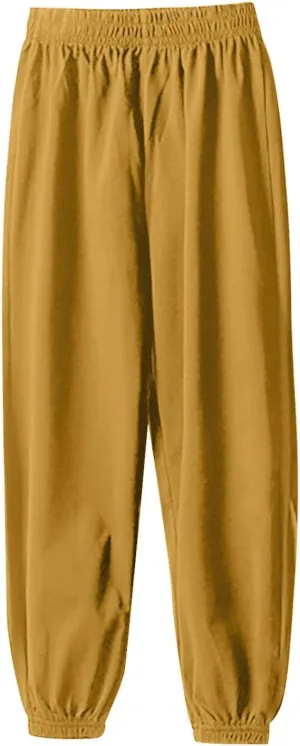 Kids Lightweight Sweatpants Elastic Cotton Sport Jogger Pants for Boys Girls Casual Solid Plain Soft Athletic Pants