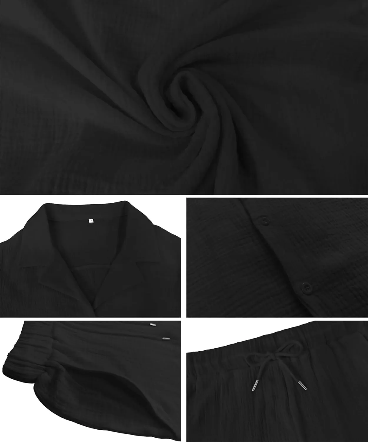 KUYIGO Men's 2 Pieces Beach Outfit Cotton Set Short Sleeve Button Down Shirts Shorts Summer Casual Outfits