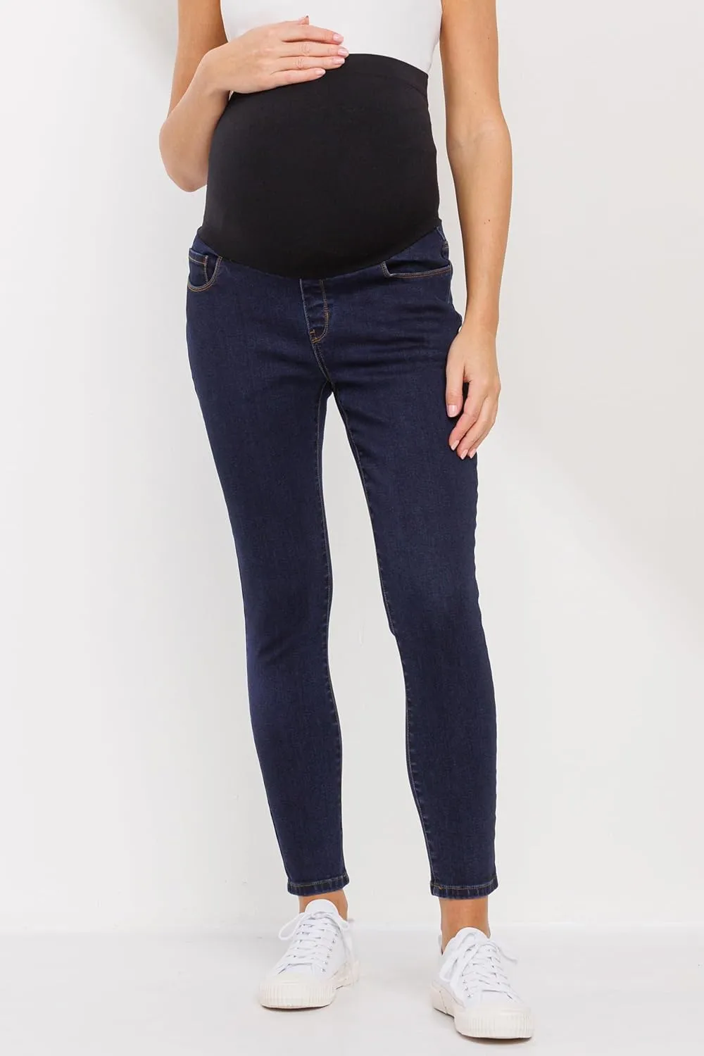 LaClef Women's Maternity Jeans Over The Belly Stretchy Denim Pants