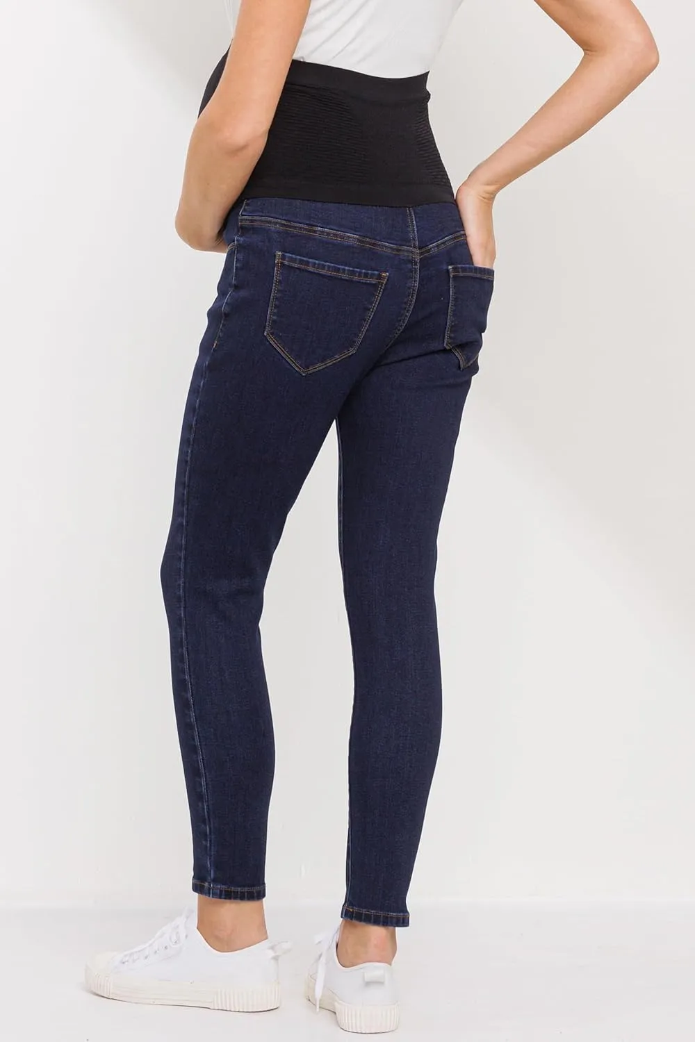 LaClef Women's Maternity Jeans Over The Belly Stretchy Denim Pants