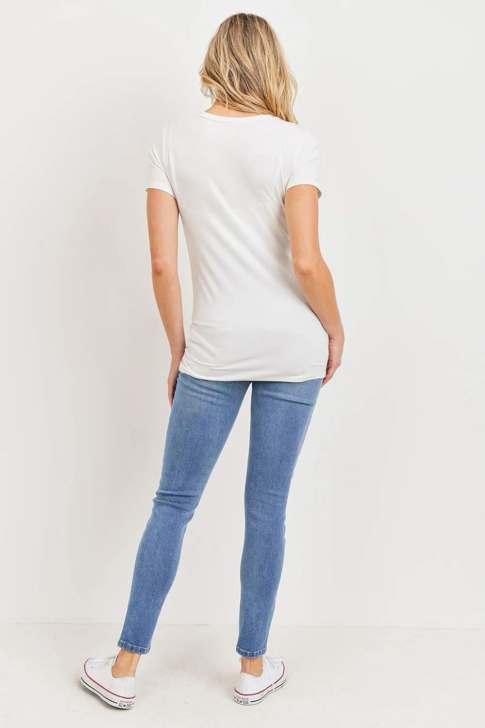 LaClef Women's Maternity Jeans Over The Belly Stretchy Denim Pants