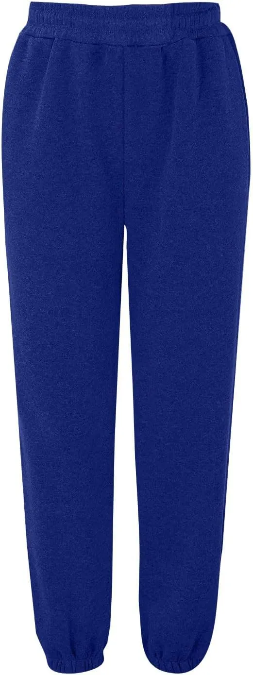 lcyhony Fleece Jogger Sweatpants Women Baggy Comfy Straight Leg Yoga Pants with Pockets Stretch Casual Athletic Sweat Pants