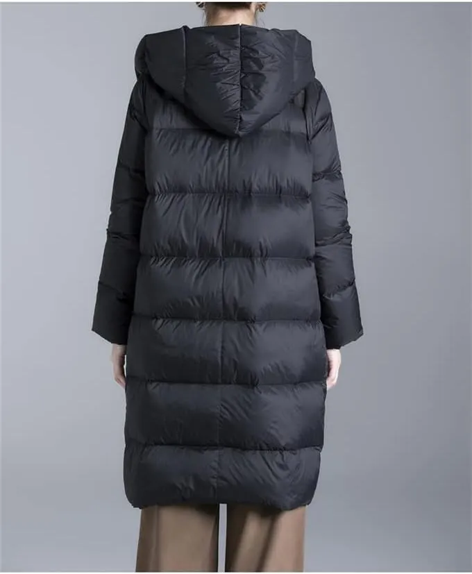 Lightweight Duck Down Coat Women Winter Oversized Ultralight Puffer Jacket Long Female Down Parka Outerrwear