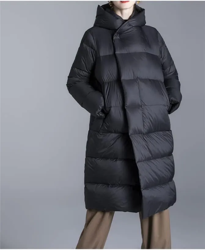 Lightweight Duck Down Coat Women Winter Oversized Ultralight Puffer Jacket Long Female Down Parka Outerrwear