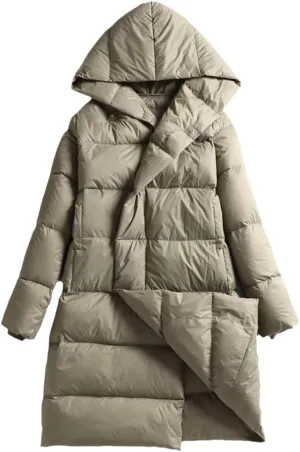 Lightweight Duck Down Coat Women Winter Oversized Ultralight Puffer Jacket Long Female Down Parka Outerrwear