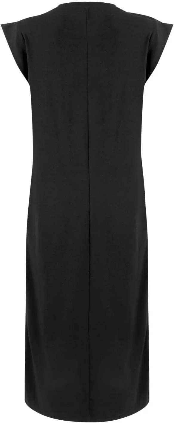 Long Maxi Dresses for Women Summer Casual Dress Crewneck Sleeveless Sundress Loose Fit Split Beach Dress with Pocket