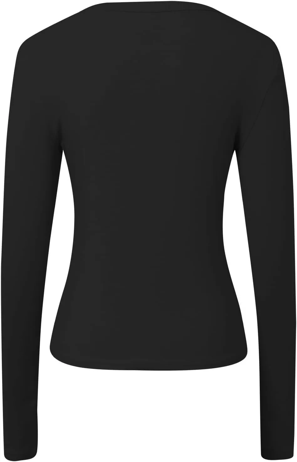 Long Sleeve Shirts for Women V Neck Basics Tops Lightweight Slim Fit Crop Top Base Layer Thermal Undershirts Fall