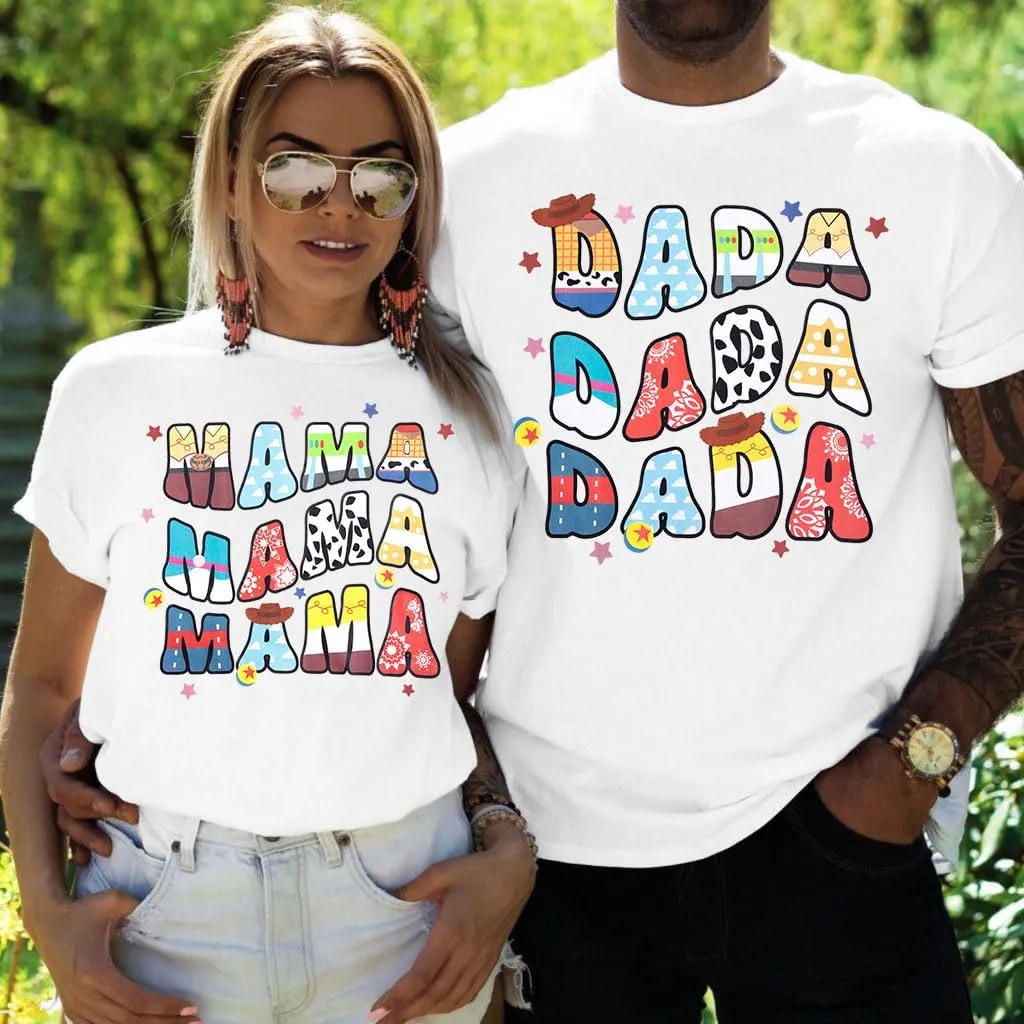 LUKYCILD Mom and Dad Matching Shirts Couples Matching Outfits Pregnancy Announcement T-Shirt Casual Graphic Tee