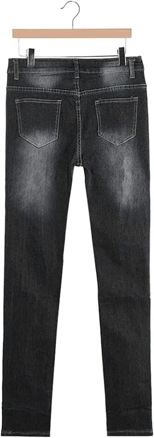 Maiyifu-GJ Women's High Waist Ripped Skinny Jeans - Slim Fit Stretch Denim Trousers with Distressed Details