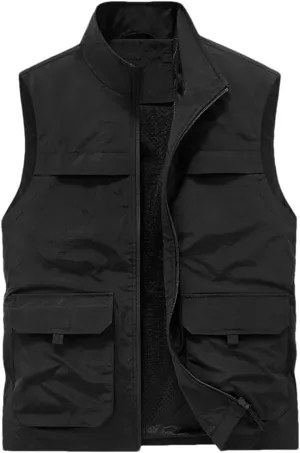 Men Breathable Outdoor Sleeveless Jacket Summer Casual Tactical Vest Multi Pocket Fishing Waistcoat