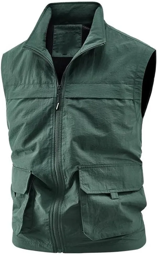 Men Breathable Outdoor Sleeveless Jacket Summer Casual Tactical Vest Multi Pocket Fishing Waistcoat