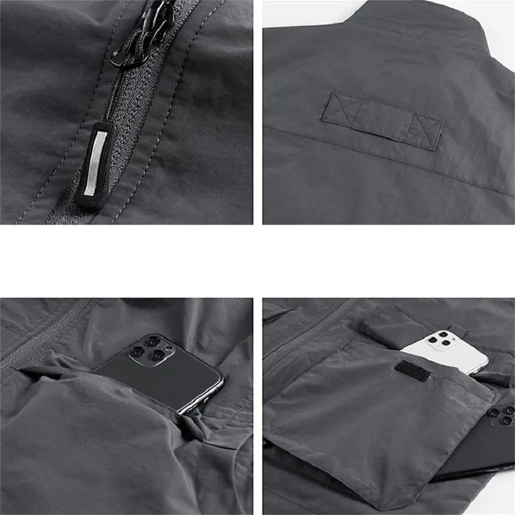 Men Breathable Outdoor Sleeveless Jacket Summer Casual Tactical Vest Multi Pocket Fishing Waistcoat