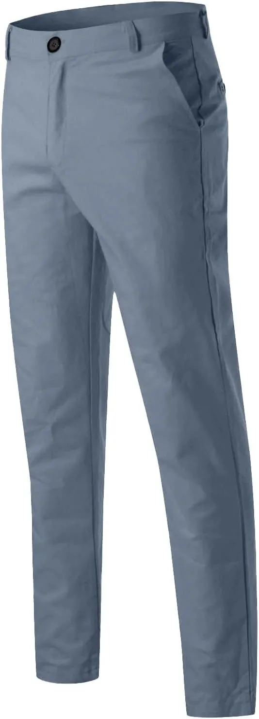 Men Dress Pants Stretch Flat Front Formal Pants Comfy Chino Pants Casual Golf Pants Straight Fit Skinny Jeans Trousers