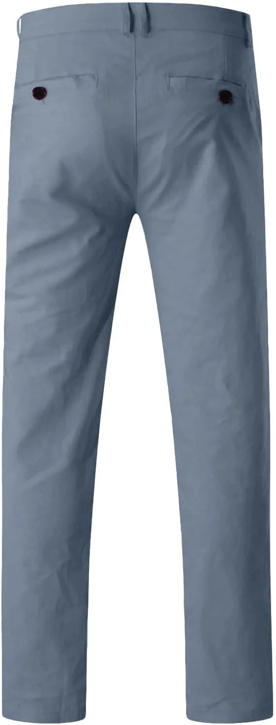 Men Dress Pants Stretch Flat Front Formal Pants Comfy Chino Pants Casual Golf Pants Straight Fit Skinny Jeans Trousers