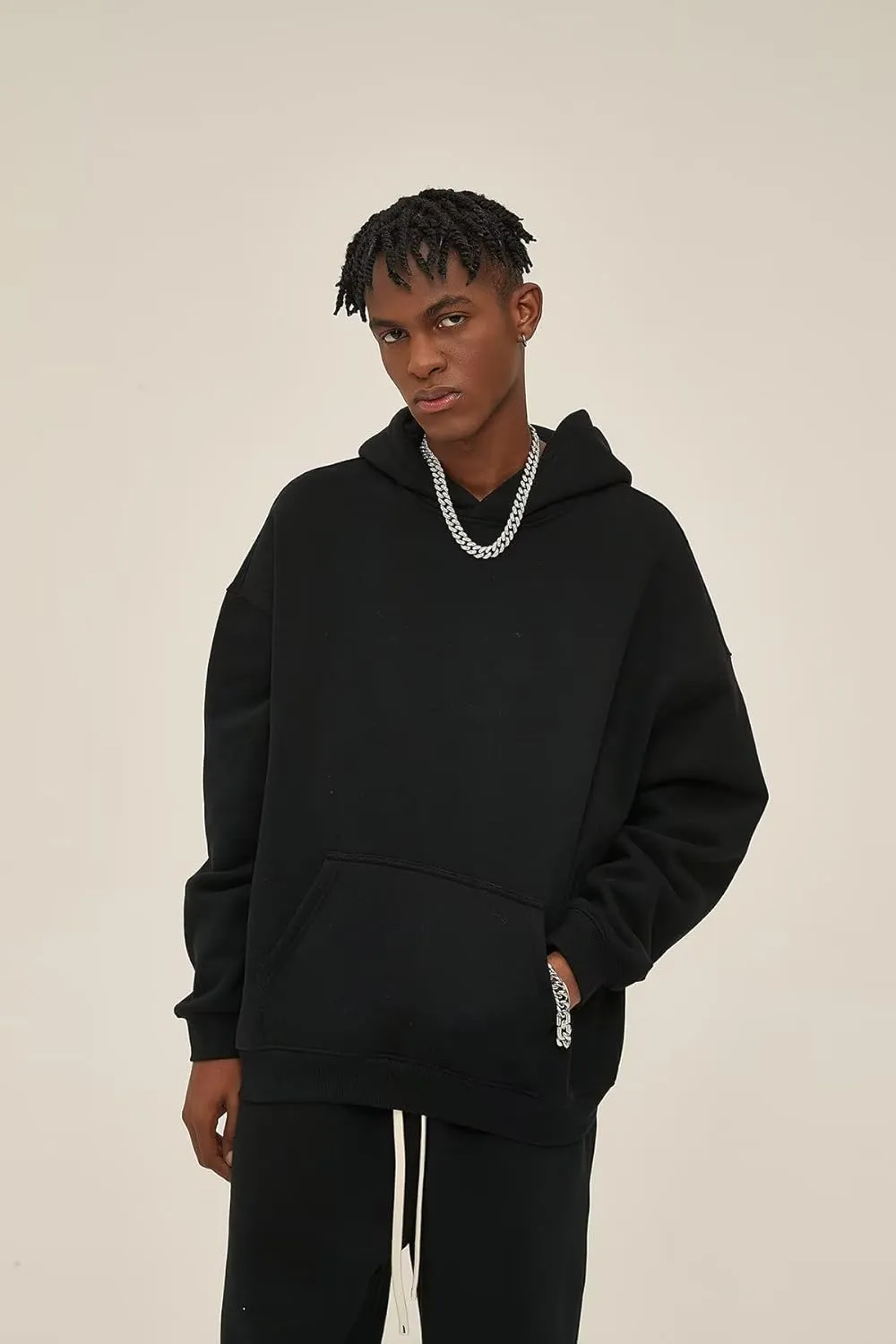 Men Hoodies Long Sleeve Pocket Casual Fleece Sweatshirt Mens Hip-Hop Pullovers Unisex