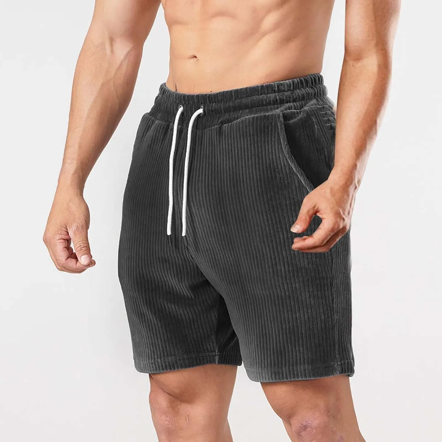 Mens 2023 Athletic Gym Shorts Cotton Jogger Workout Lounge Jersey Sweat Shorts Breathable Below Knee Short Pants