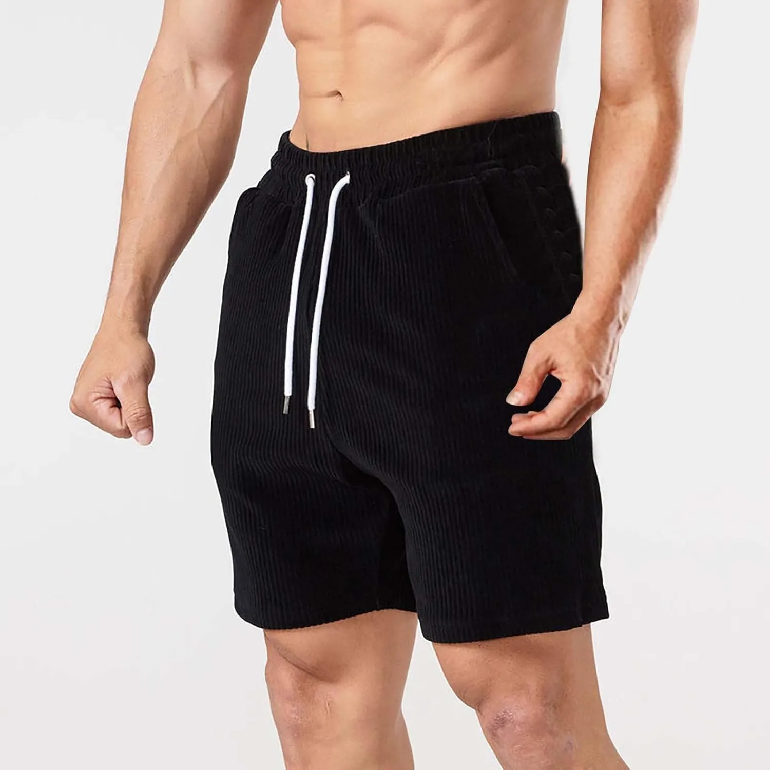 Mens 2023 Athletic Gym Shorts Cotton Jogger Workout Lounge Jersey Sweat Shorts Breathable Below Knee Short Pants