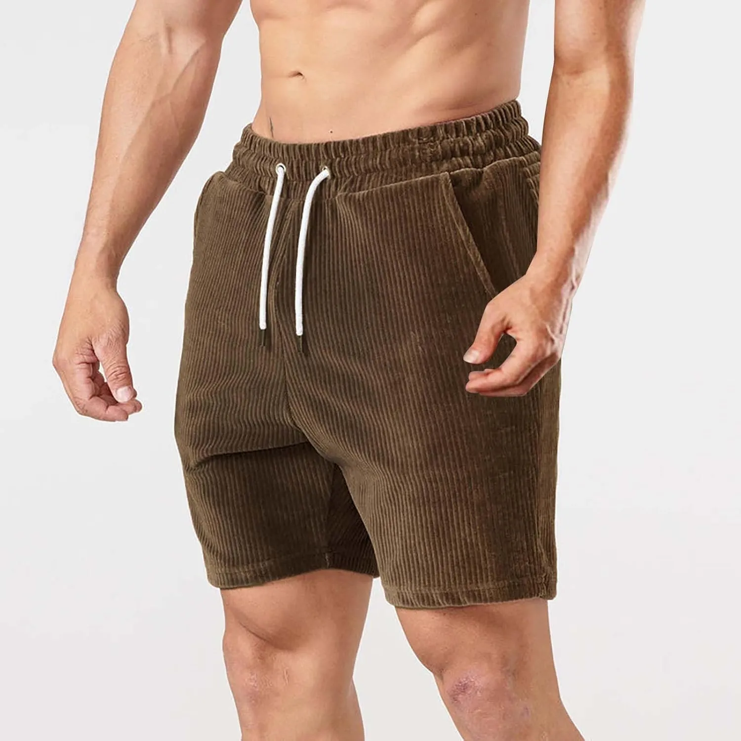 Mens 2023 Athletic Gym Shorts Cotton Jogger Workout Lounge Jersey Sweat Shorts Breathable Below Knee Short Pants
