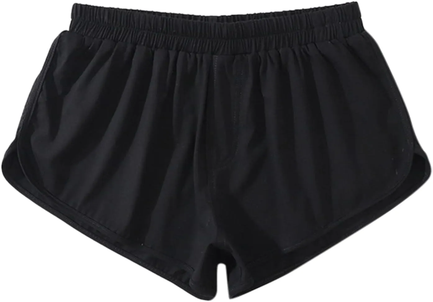 Men's Boxer Jockstrap Sexy Underwear, Silky Satin Split Side Gym Running Active Shorts, 3X-Large, Black