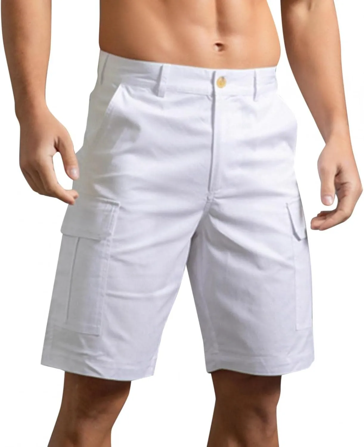 Mens Cargo Shorts 11" Inseam Stretch Hiker Cargo Shorts Multi Pocket Solid Drawstring Tactical Pant Outdoor Walk Shorts