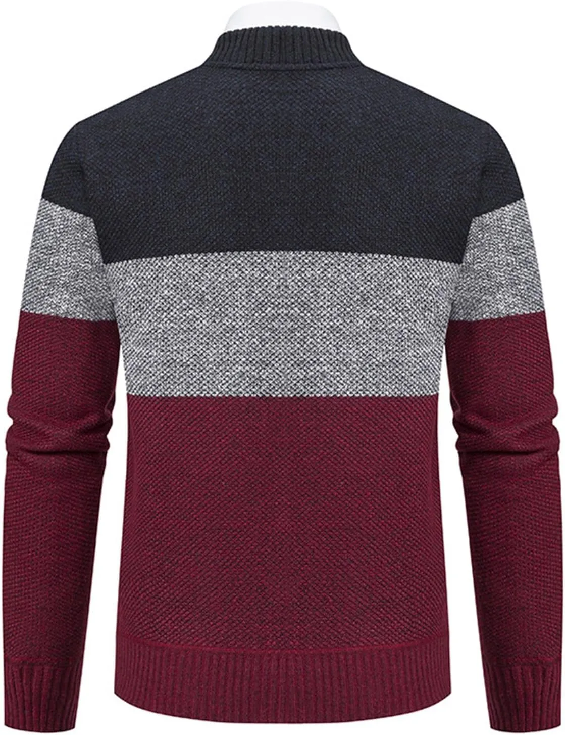 Mens Casual Full Zip Cardigan Sweaters Cable Knit Sweater Cardigan Sweater Cable Knit Zip Up Closure with Pockets