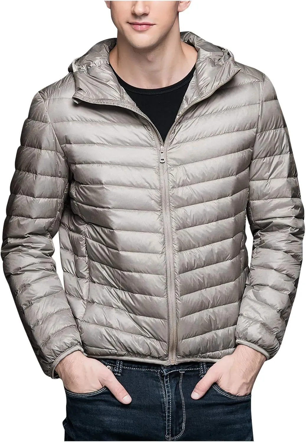 Men's Down Jacket Packable Lightweight Water-Resistant Jackets Warm Winter Puffer Jacket Waterproof Thicken Coats
