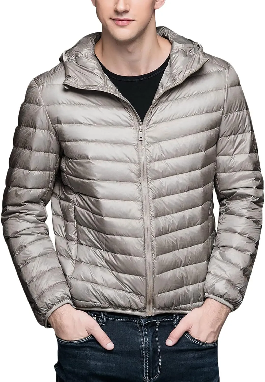 Men's Down Jacket Packable Lightweight Water-Resistant Jackets Warm Winter Puffer Jacket Waterproof Thicken Coats