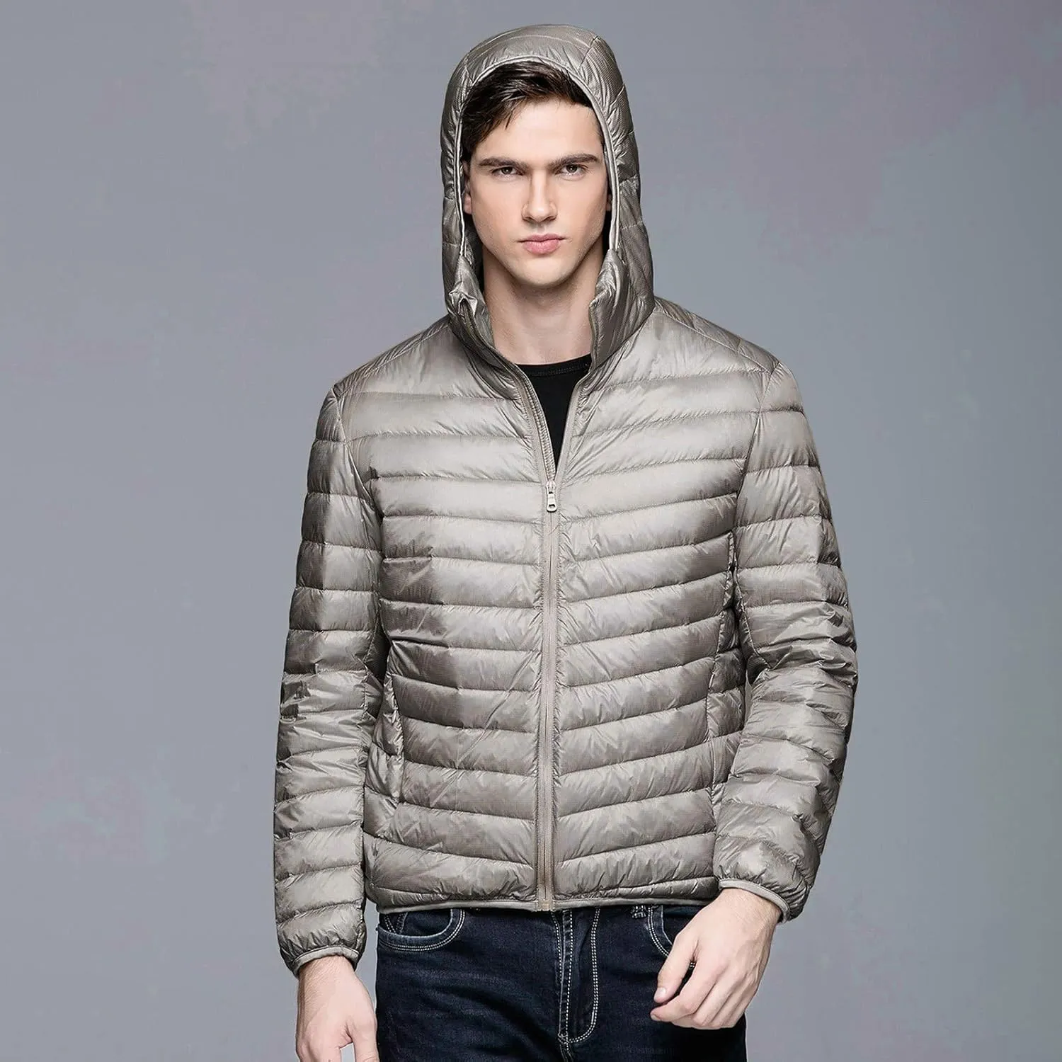 Men's Down Jacket Packable Lightweight Water-Resistant Jackets Warm Winter Puffer Jacket Waterproof Thicken Coats
