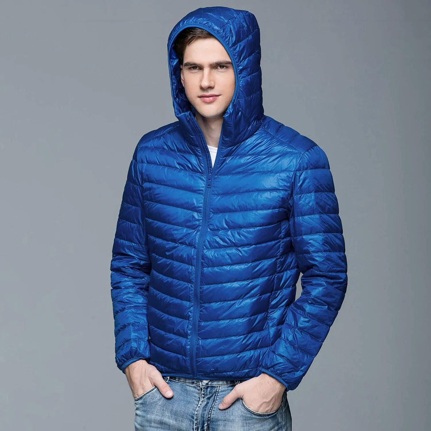 Men's Down Jacket Packable Lightweight Water-Resistant Jackets Warm Winter Puffer Jacket Waterproof Thicken Coats