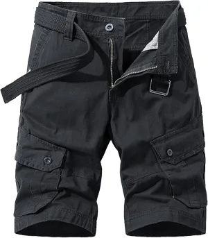Men's Military Cargo Jean Trunk Outdoor Twill with Pockets Shorts Relaxed Fit Elastic Camo Short Pant
