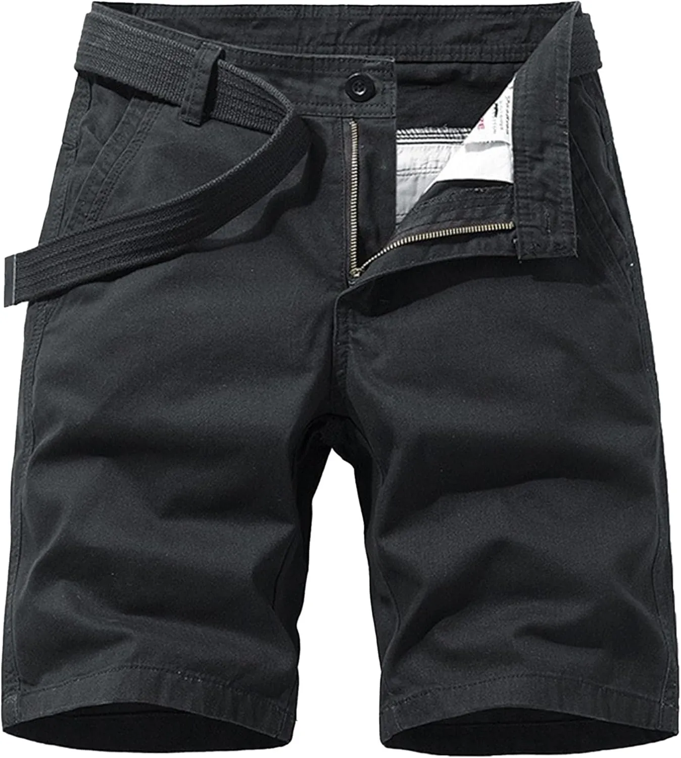Men's Relaxed Fit Outdoor Jean Trunk Cotton Twill Lightweight Cargo Shorts Zipper Pockets Solid Hiking Short Pants