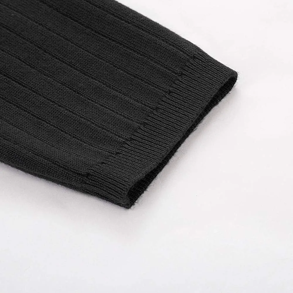 Men's Shawl Collar Open Front Long Cardigan Ribbed Knit Sweater with Pockets