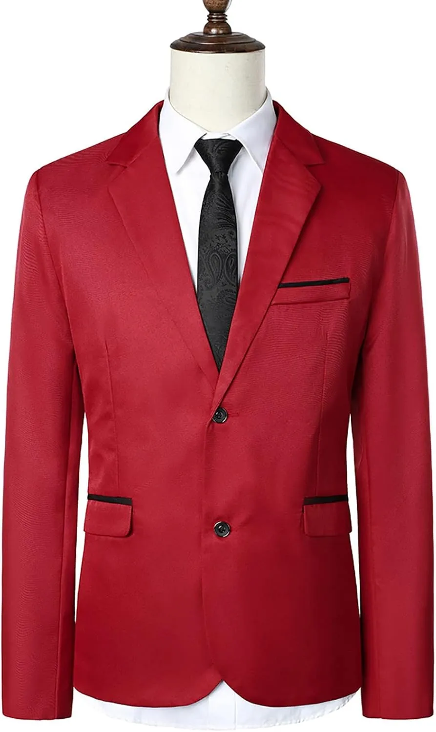 Mens Stylish Dinner Tux Dress Blazer Retro Tuxedo Jackets for Dinner Party Wedding Prom Slim Fit Suit Jacket Sport Coats