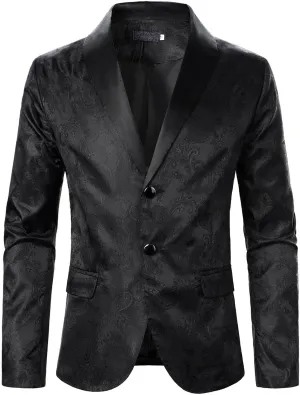 Mens Stylish Dinner Tux Dress Blazer Retro Tuxedo Jackets for Dinner Party Wedding Prom Slim Fit Suit Jacket Sport Coats