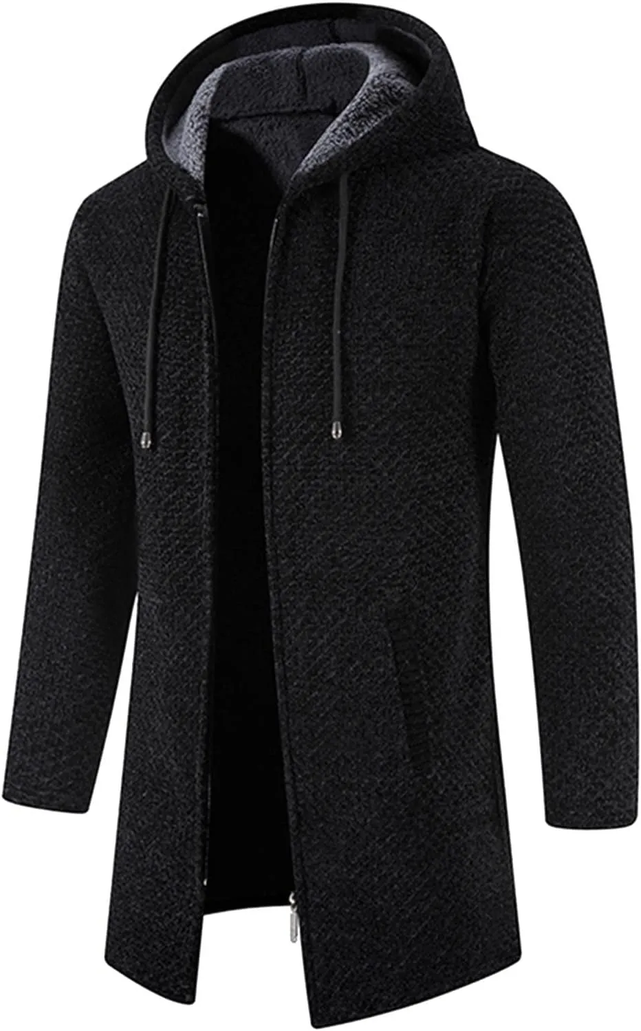 Mens Thick Knitted Cardigan Sweaters Warm Sherpa Fleece Lined Stripe Hoodie Jackets Winter Jacket Cardigan Sweater Coats